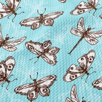 Butterflies And Dragonflies Birdseye Piqué