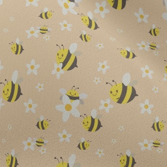 White Flower Bee Chiffon