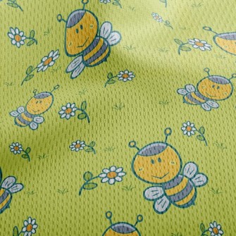 Cute Bee Athletic Mesh Flat Back