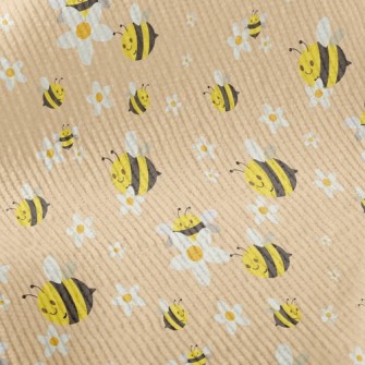 White Flower Bee Standard Corduroy