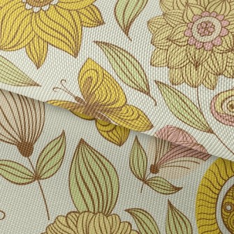 Various Flowers And Butterflie Waterproof Oxford