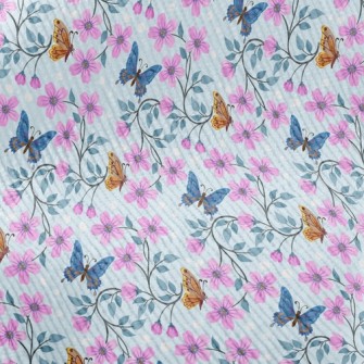 Pink Flowers And Butterflies Standard Corduroy