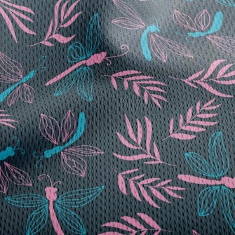 Dragonfly And Leaves Athletic Mesh Flat Back