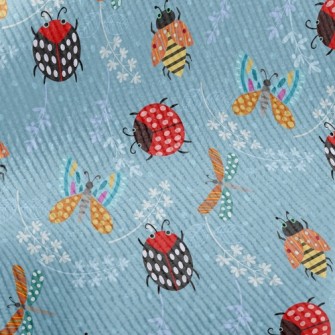 Ladybug And Dragonfly Standard Corduroy