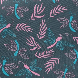 Dragonfly And Leaves Twill