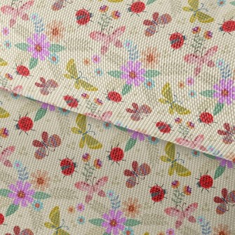 Colorful Flowers And Butterfli Waterproof Oxford
