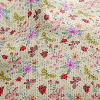 Colorful Flowers And Butterfli Athletic Mesh Flat Back