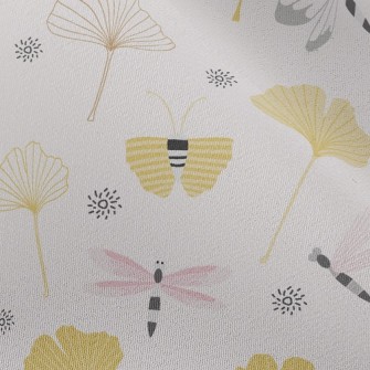 Dragonfly And Ginkgo Leaves Chiffon