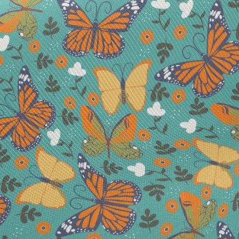 Butterflies And Flowers Twill