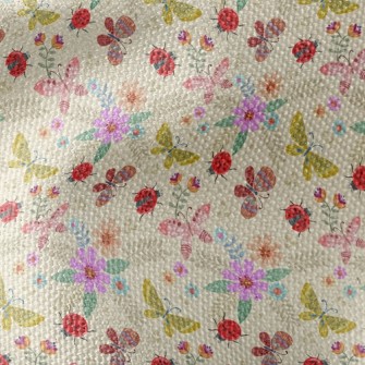 Colorful Flowers And Butterfli Waterproof Canvas