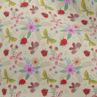 Colorful Flowers And Butterfli Chiffon