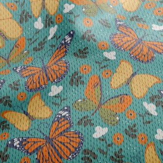 Butterflies And Flowers Athletic Mesh Flat Back