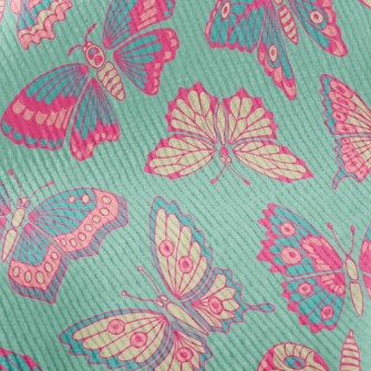 Pink Butterfly Standard Corduroy