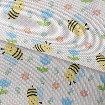 Tulips And Bees Waterproof Oxford