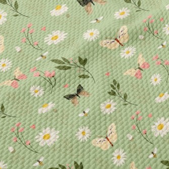 Flowers And Butterflies Birdseye Piqué