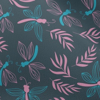 Dragonfly And Leaves Chiffon