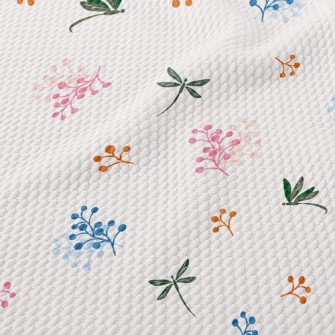 Wildflowers And Dragonflies Birdseye Piqué