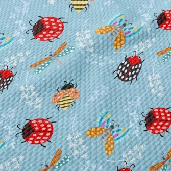 Ladybug And Dragonfly Birdseye Piqué