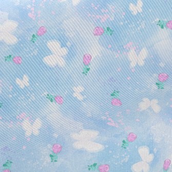 Butterflies And Roses Twill