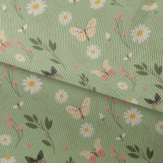 Flowers And Butterflies Waterproof Oxford