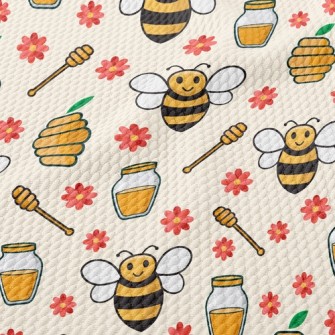 Sweet Honey And Bees Birdseye Piqué