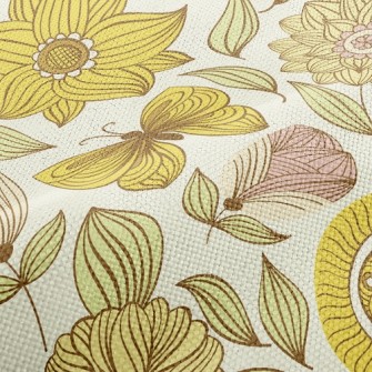 Various Flowers And Butterflie Performance Linen