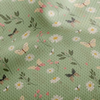 Flowers And Butterflies Athletic Mesh Flat Back