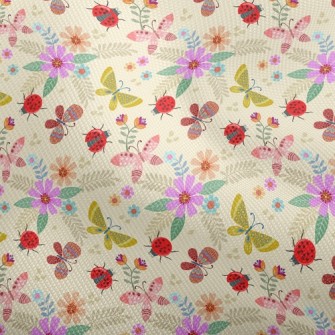 Colorful Flowers And Butterfli Dobby