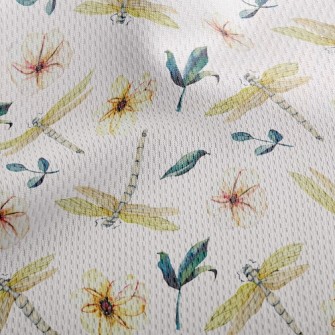 Flowers And Dragonflies Athletic Mesh Flat Back