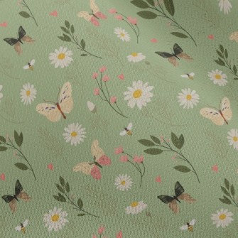 Flowers And Butterflies Chiffon