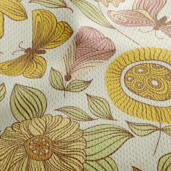Various Flowers And Butterflie Athletic Mesh Flat Back