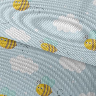Bee White Cloud Waterproof Oxford