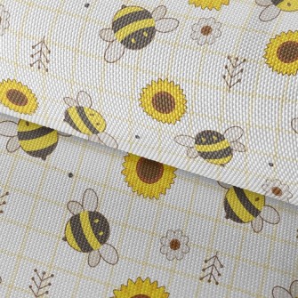 Bee And Sunflower Waterproof Oxford