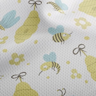 Honeycomb And Bees Athletic Mesh Flat Back