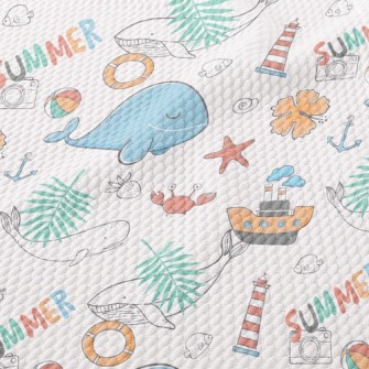 Whale And Boat Birdseye Piqué