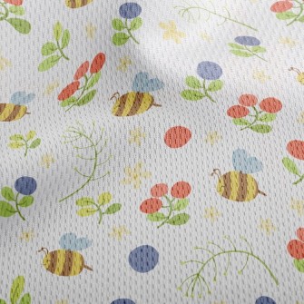 Bee And Fruit Athletic Mesh Flat Back