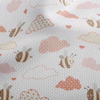 Bees And Clouds Athletic Mesh Flat Back