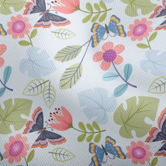 Flying Butterflies And Flowers Dobby