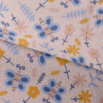 Flowers And Butterflies Waterproof Oxford