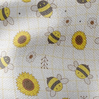 Bee And Sunflower Waterproof Canvas