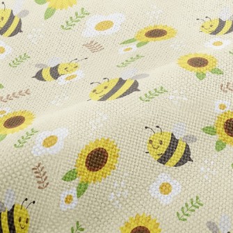 Bee And Sunflower Performance Linen
