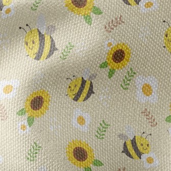 Bee And Sunflower Waterproof Canvas