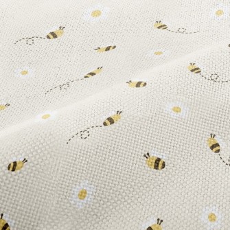 Small White Flower Bee Performance Linen