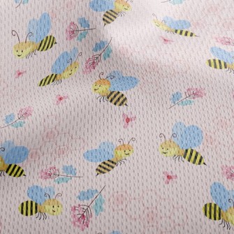 Bees And Flowers Athletic Mesh Flat Back