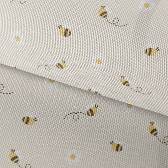 Small White Flower Bee Waterproof Oxford