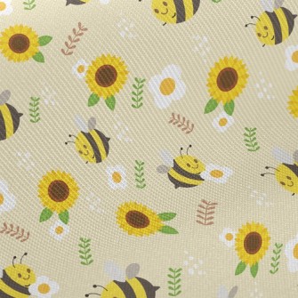 Bee And Sunflower Twill