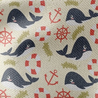 Whale And Rudder Waterproof Canvas