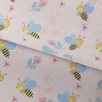 Bees And Flowers Waterproof Oxford
