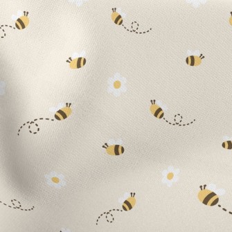Small White Flower Bee Stretch Ponte