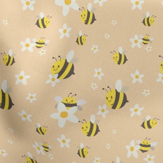 White Flower Bee Stretch Ponte